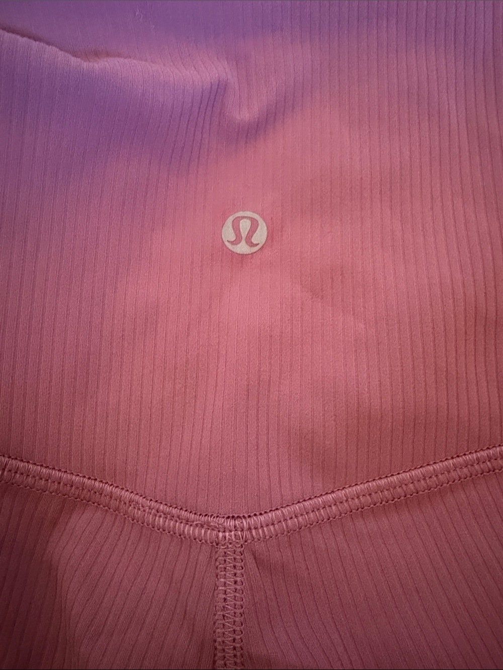 Lululemon Mauve Ribbed High-Waist Leggings-size 6 - Picture 3 of 4
